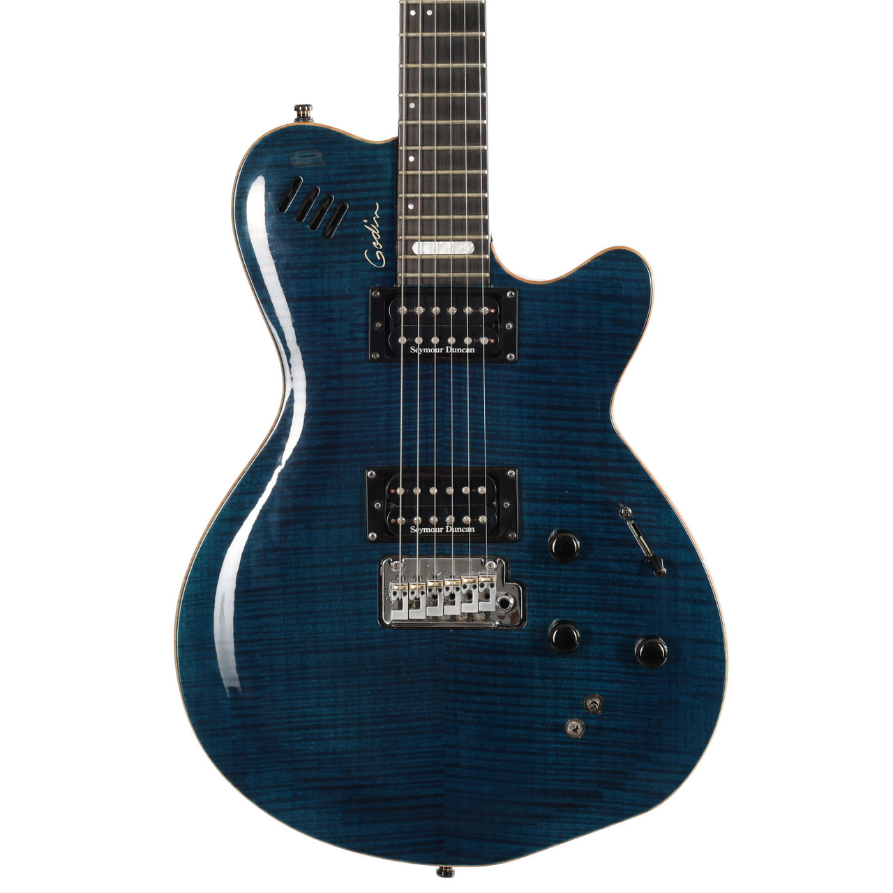 ギター GODIN LGXT Trans Blue Flame AAA SF Guitarra Godin Lgxt